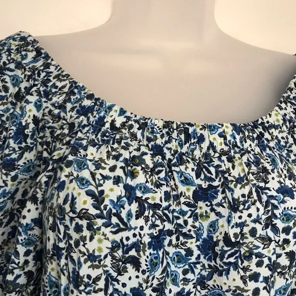 Wild Fable Ruffled Blue Floral Tiered Babydoll Dress - Picture 7 of 10